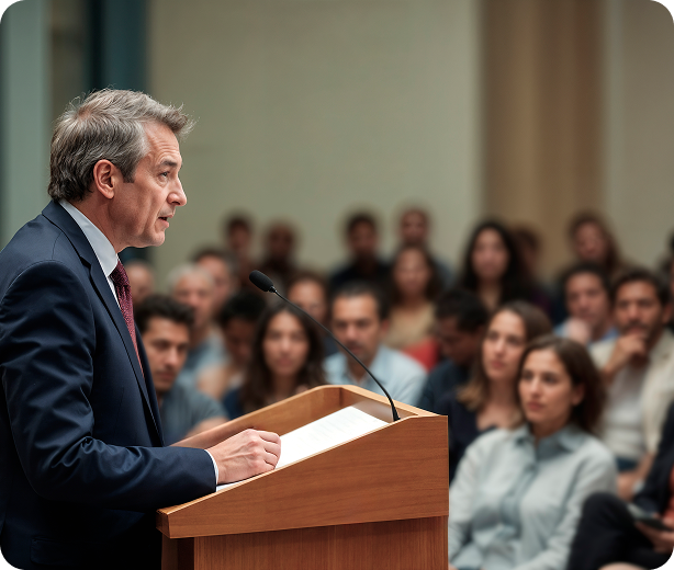 Official speaker at a government public session