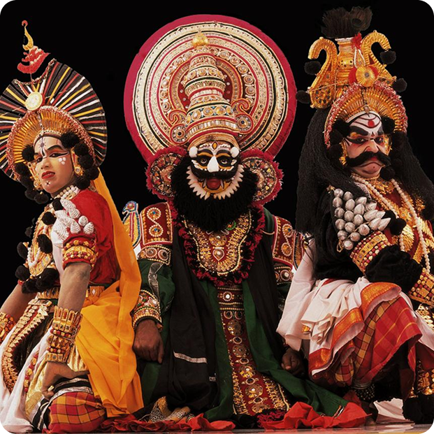 Yakshagana performers in traditional costume