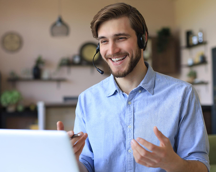 Host engaging with an online audience