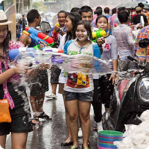 Songkran water festival celebration